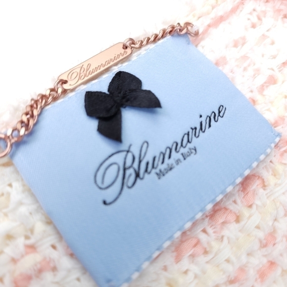 New Blumarine Pink White Yellow Tweed Weave Cardigan Jacket Sz 6 - Picture 2 of 16